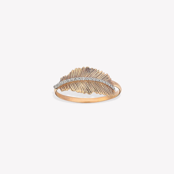 Diamond Thick Feather Ring