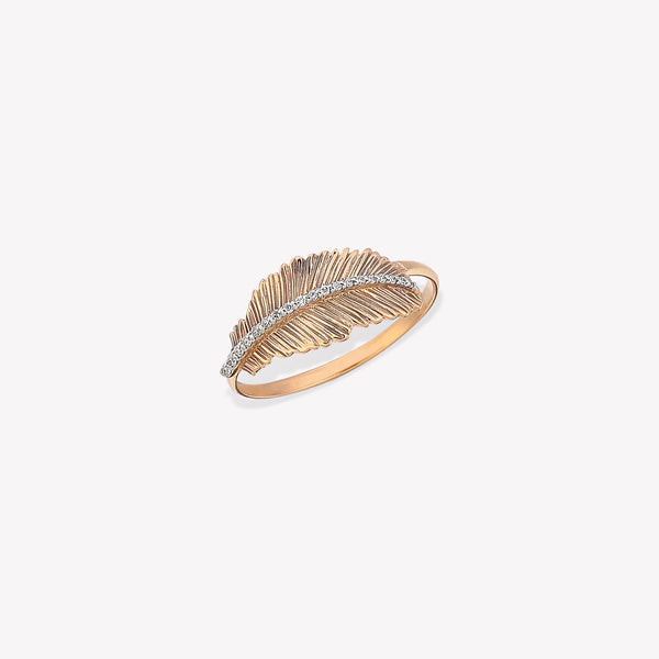 Shimmery Feather Pinky Ring