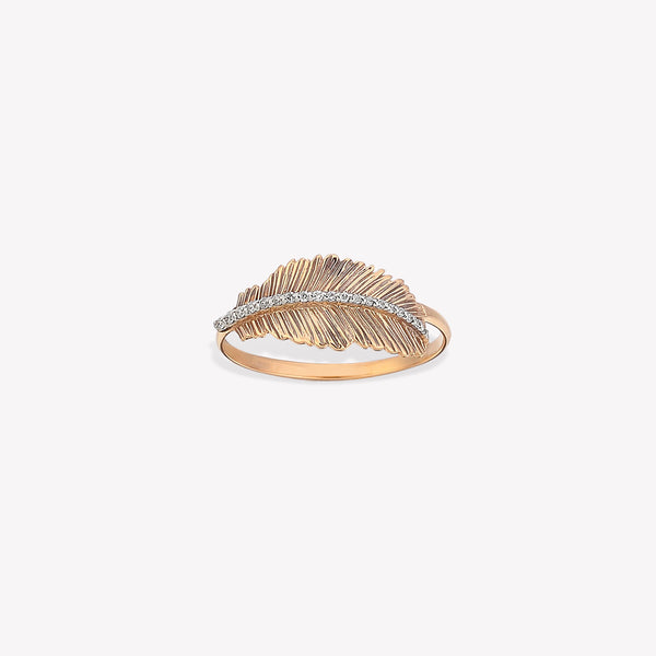 Shimmery Feather Pinky Ring