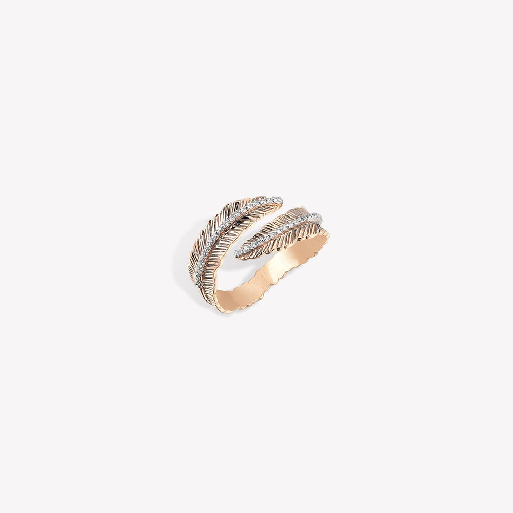 Shimmery Lucky Feather Pinky Ring