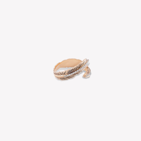 Shimmery Lucky Feather Pinky Ring