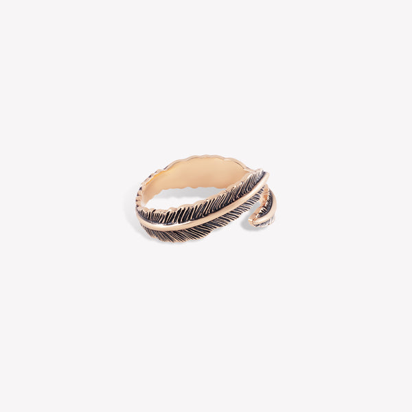 Lucky Feather Pinky Ring