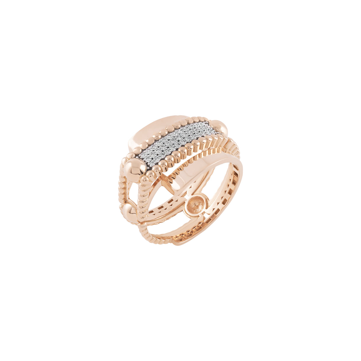 Trio Beads Arc Ring