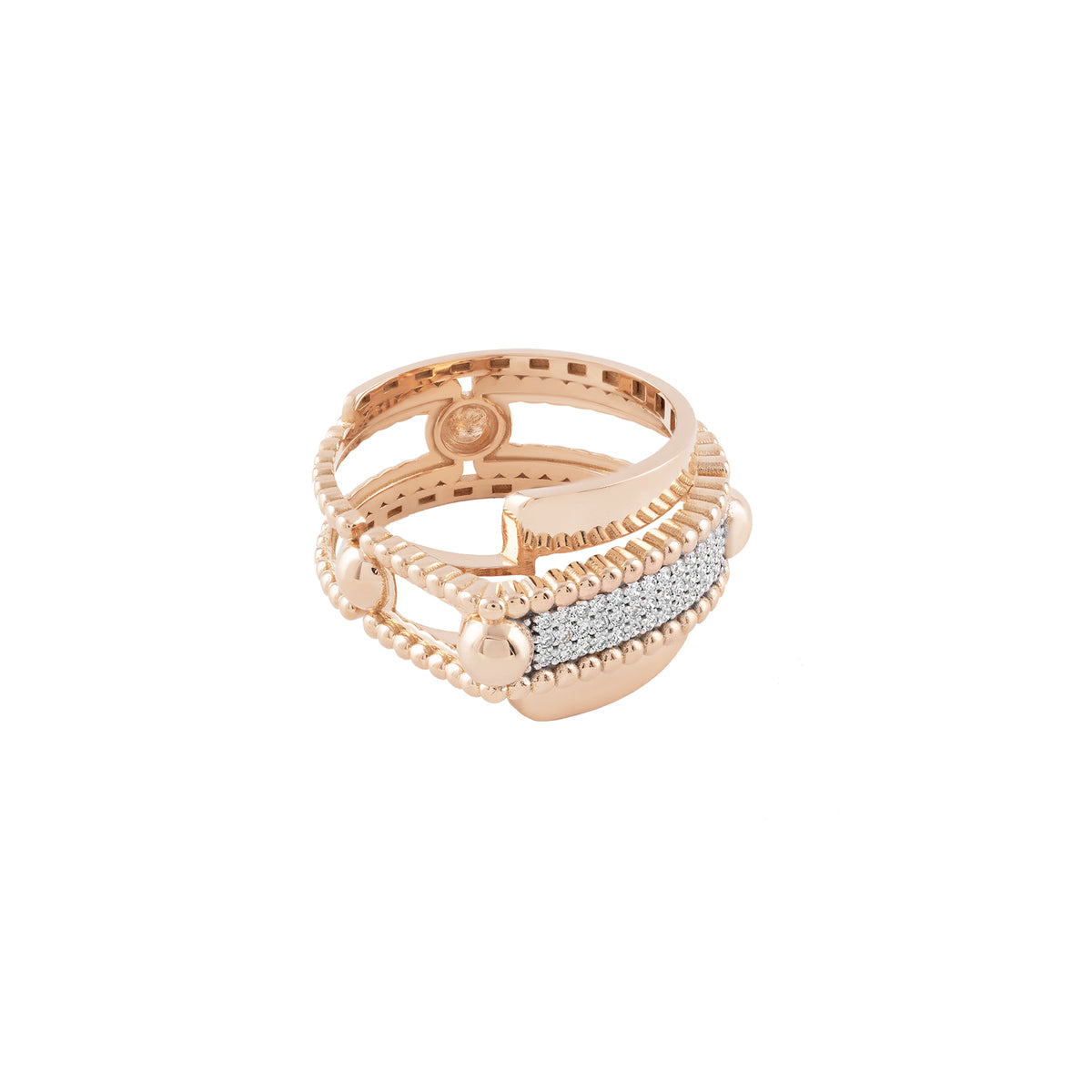 Trio Beads Arc Ring