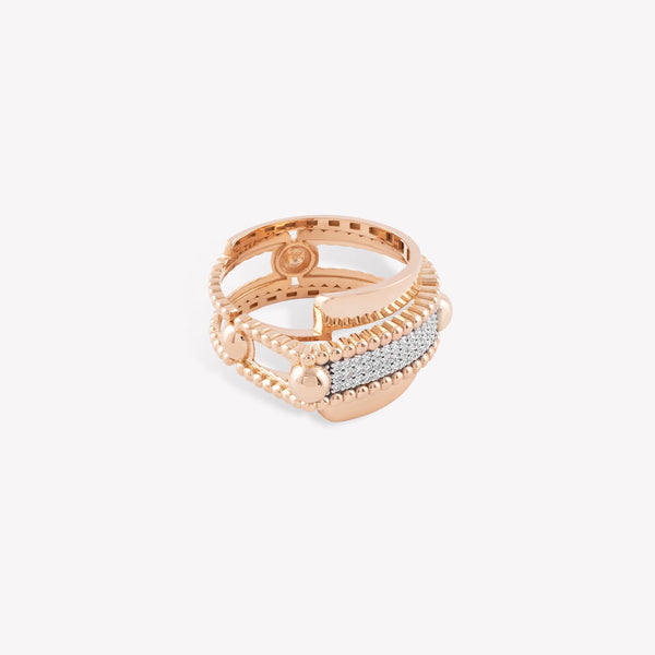 Trio Beads Arc Ring