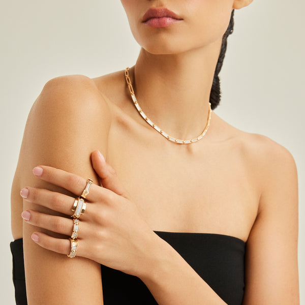 Trio Beads Arc Pinky Ring