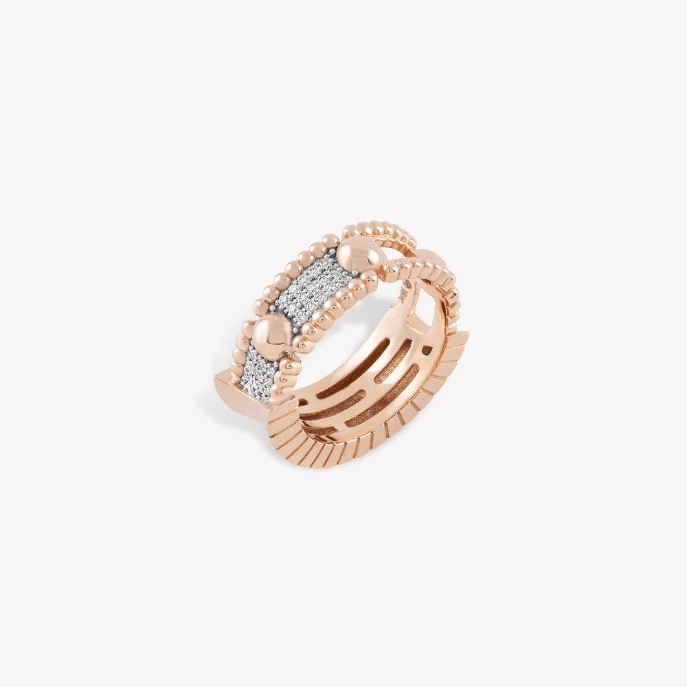 Trio Beads Arc Pinky Ring