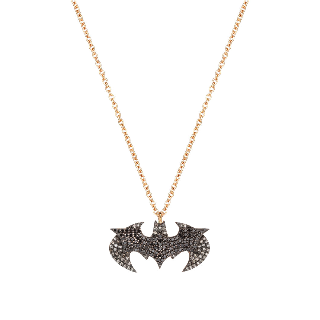 Batman Necklace Roslow Gold / Black and Champagne Diamond