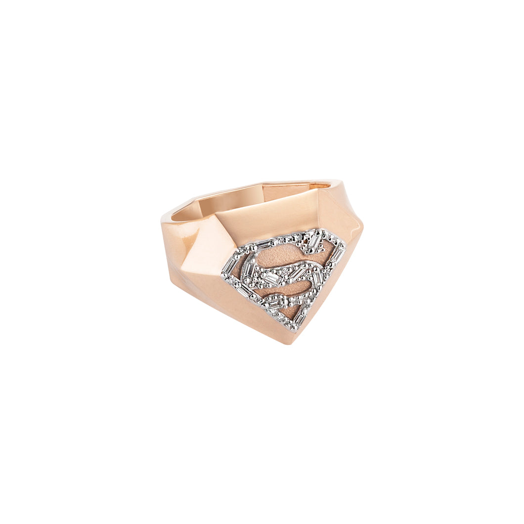 Superman Ring Roslow Gold / White Brilliant Diamond / 9.5 (EU 61)