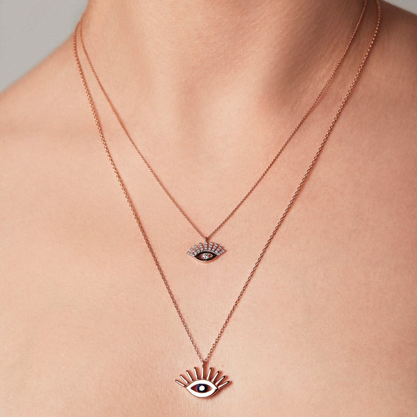 Shimmery Evil Eye Maxi Chain Necklace