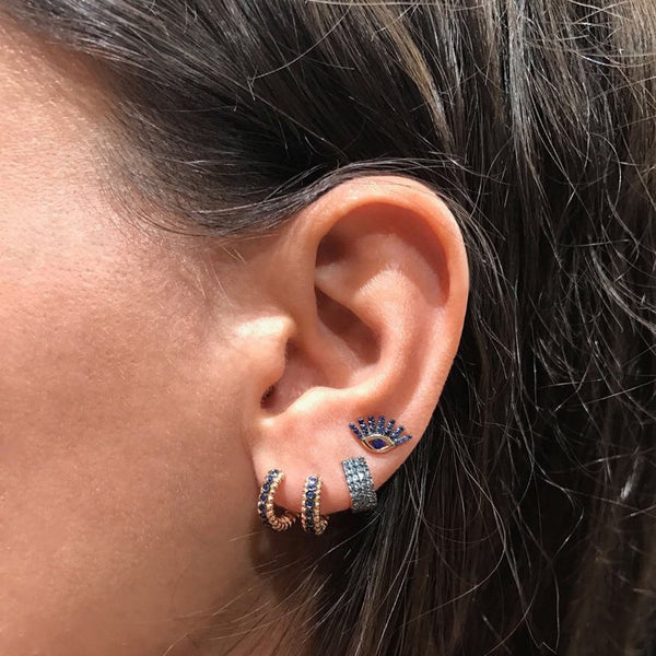 Shimmery Evil Eye Stud Earring