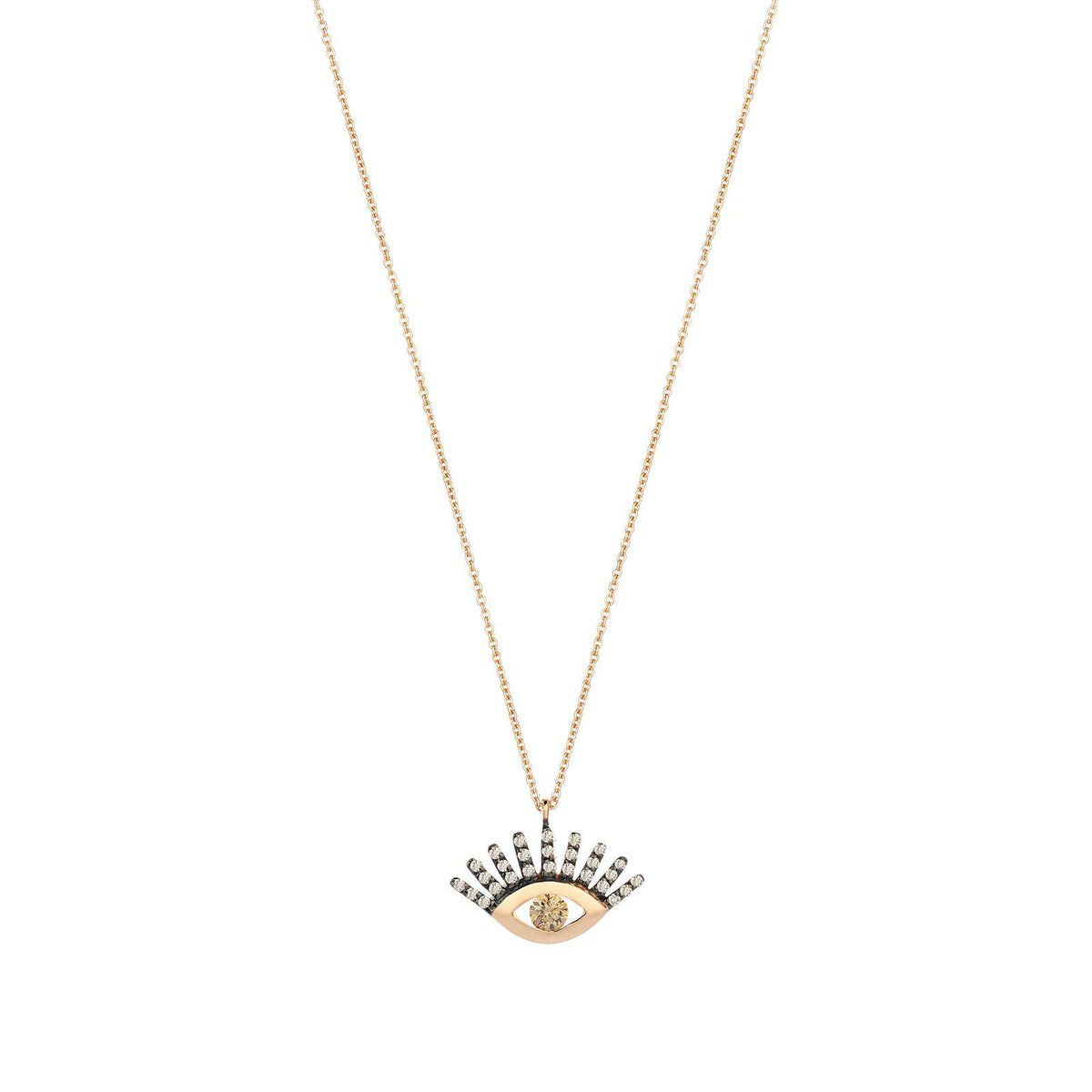 Maxi Pave Evil Eye Slim Chain Necklace