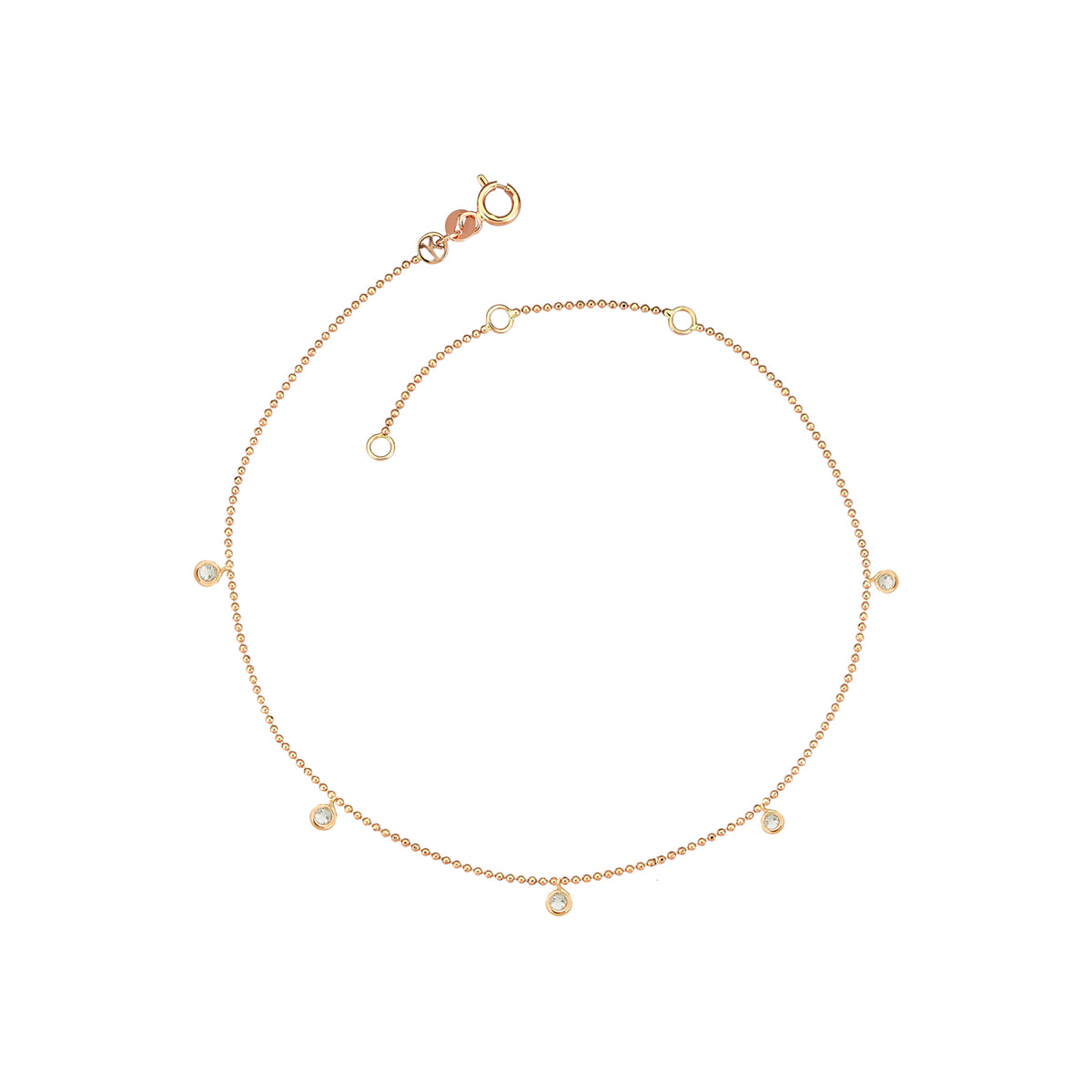 5 Solitaire Anklet