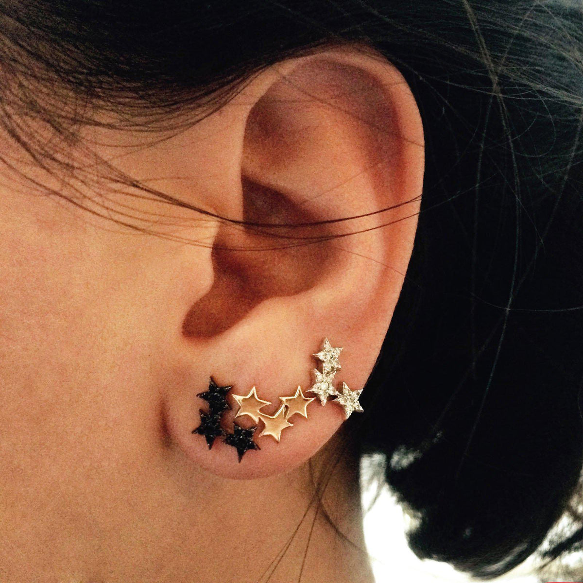 3 Star Stud Earring