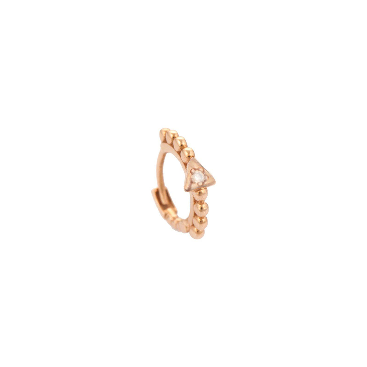 Ball Beaded Triangle Tiny Hoop Earring