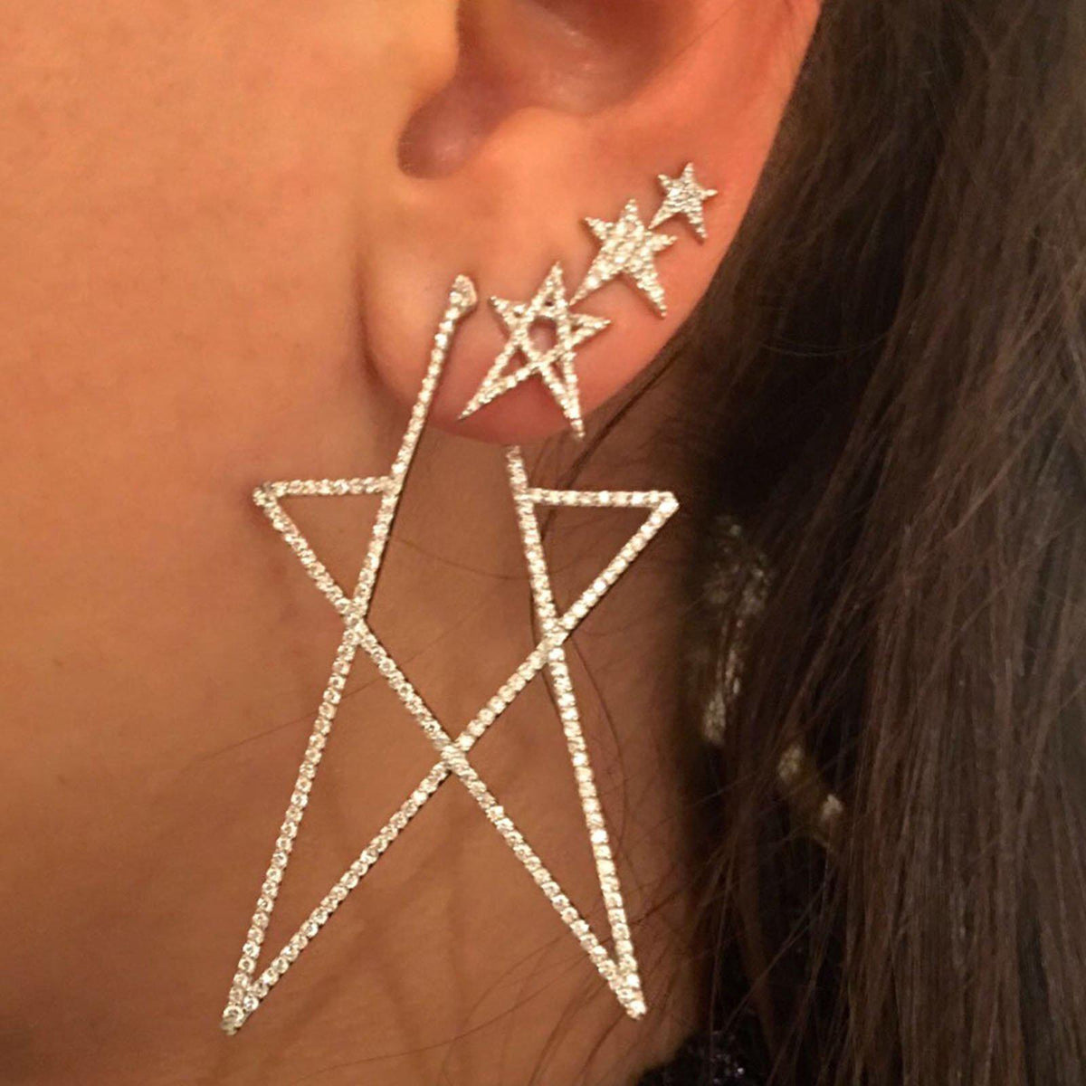 Mini Pave Struck Star Stud Earring