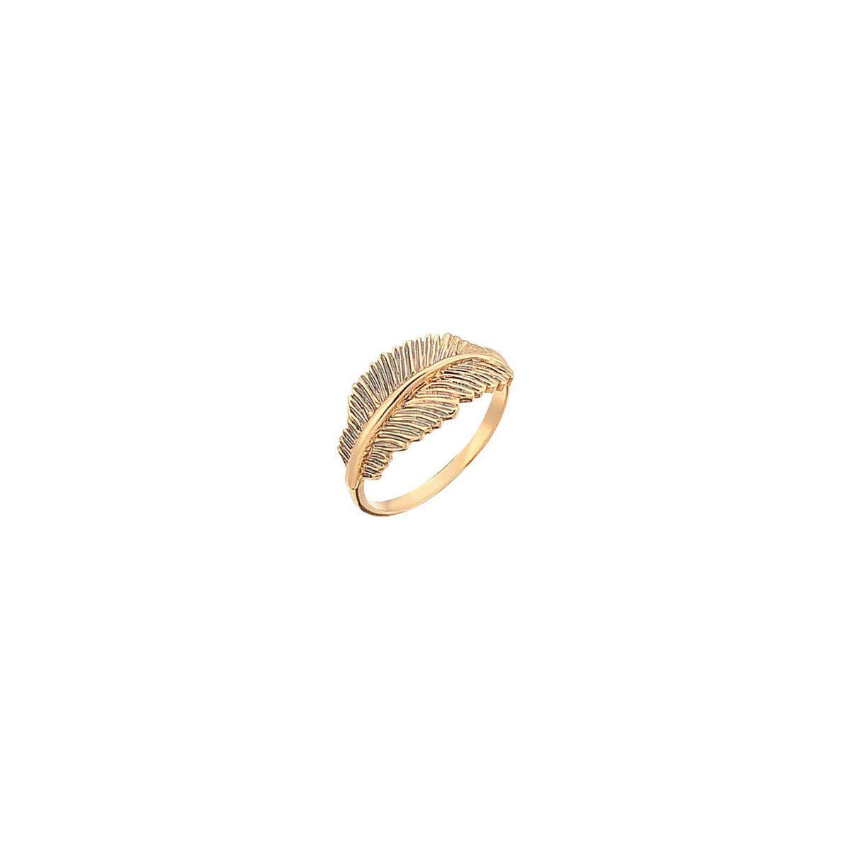 Small Thick Feather Ring