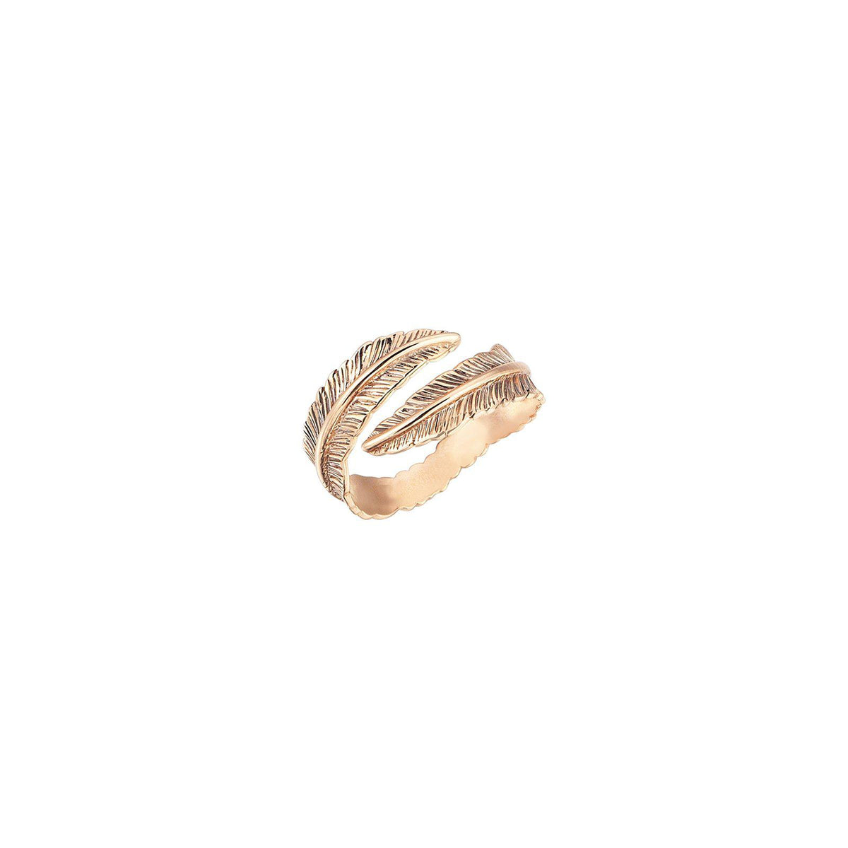 Diamond Small Feather Pinky Ring
