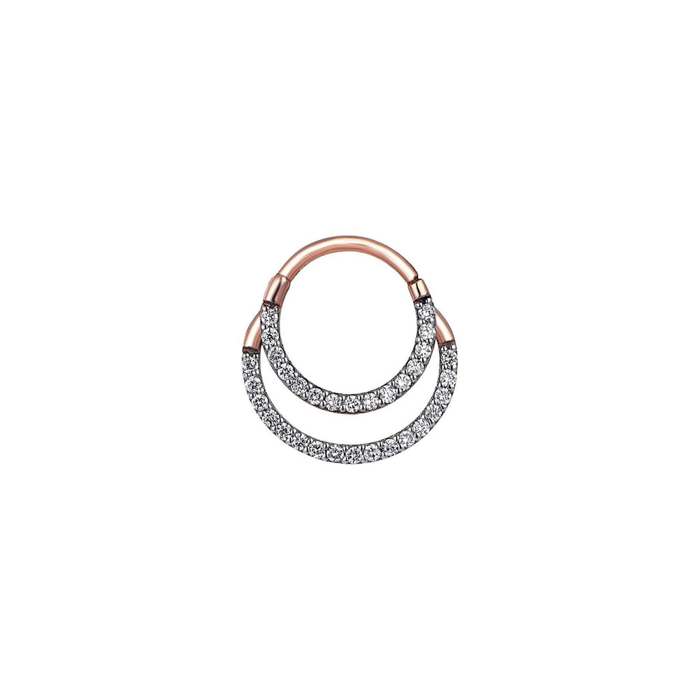 Double Diamond Hoop Piercing