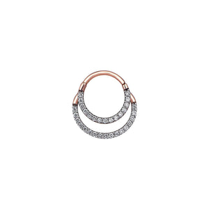Double Diamond Hoop Piercing