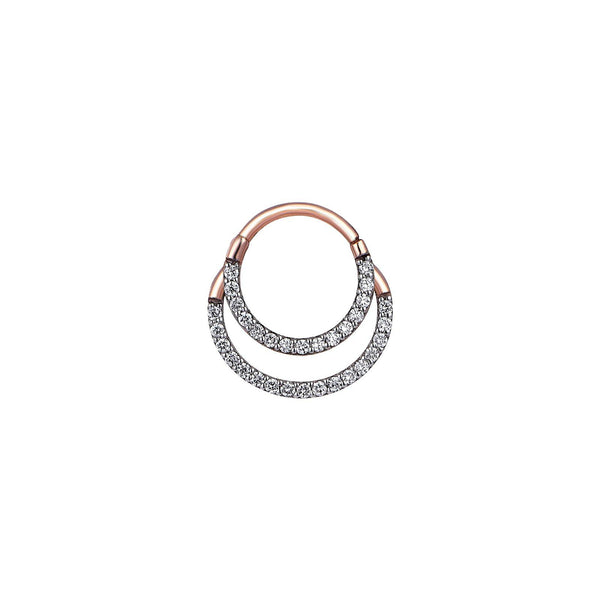 Double Diamond Hoop Piercing
