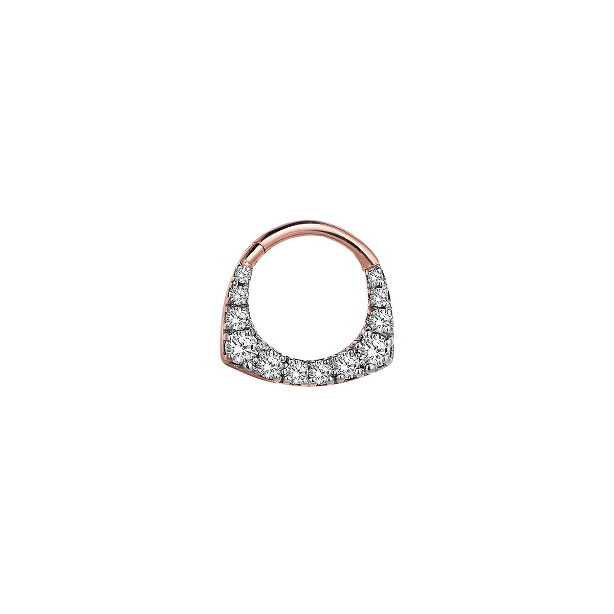 Nanu Hoop Piercing Roslow Gold / White Brilliant Diamond / 8 mm