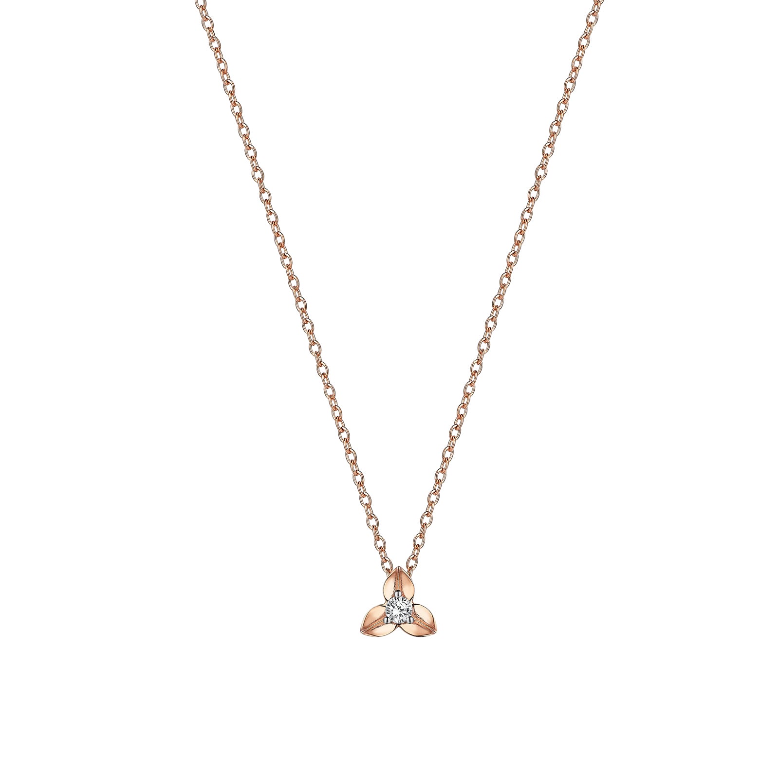 Peony Necklace Roslow Gold / White Brilliant Diamond
