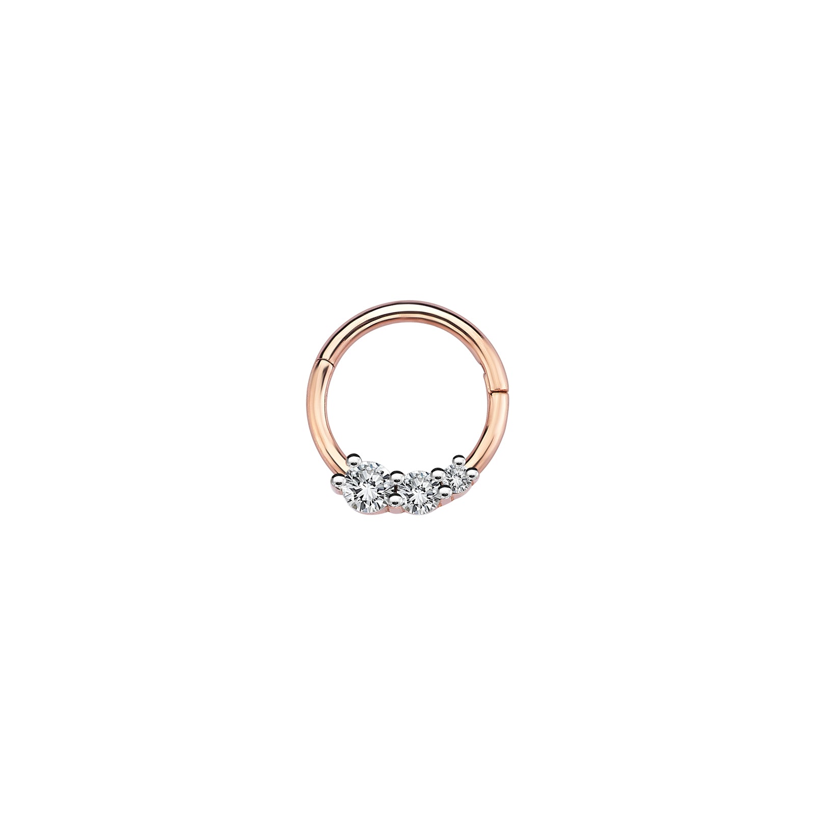 Corinne Hoop Piercing Roslow Gold / White Brilliant Diamond / 8 mm