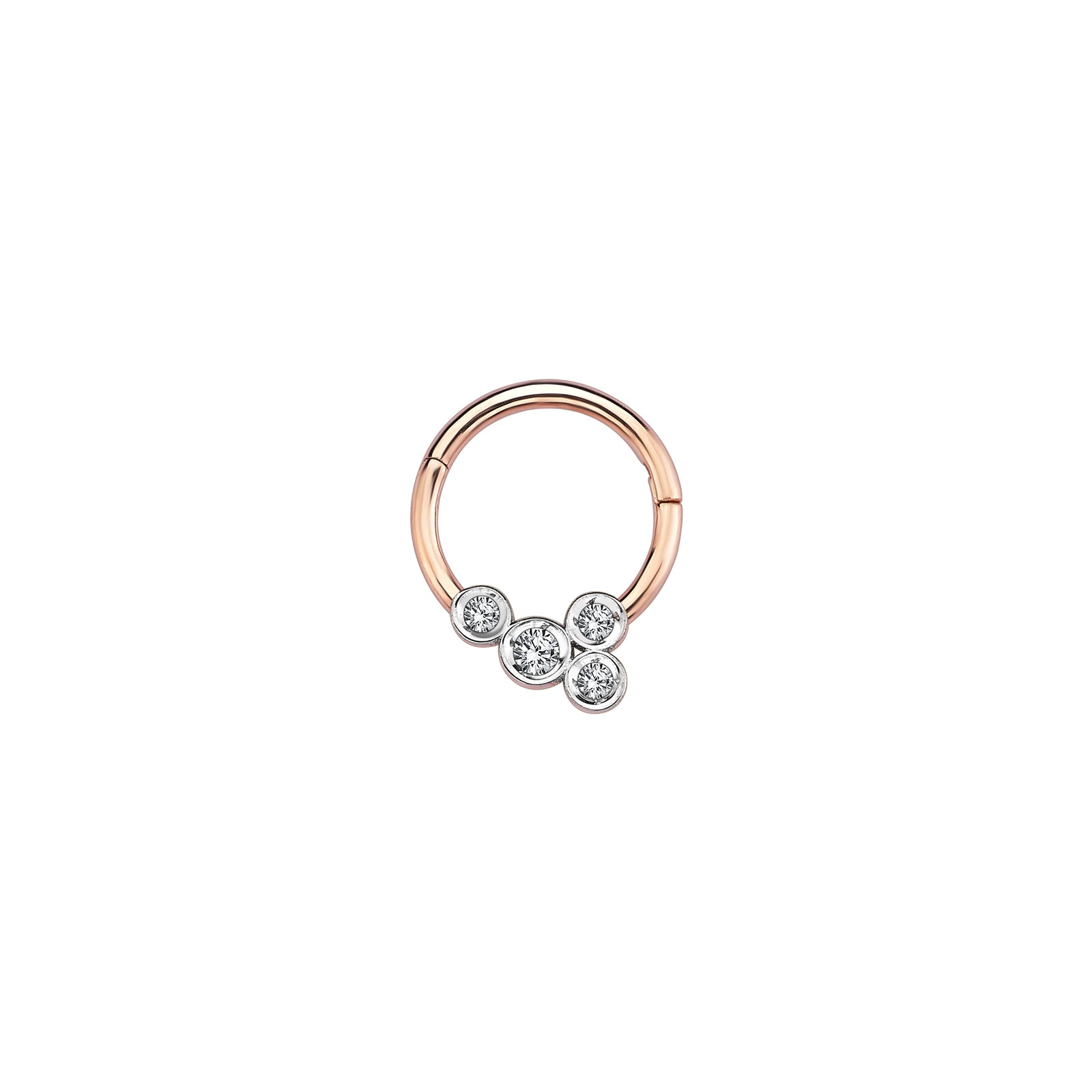 Bubble Hoop Piercing Roslow Gold / White Brilliant Diamond / 8 mm