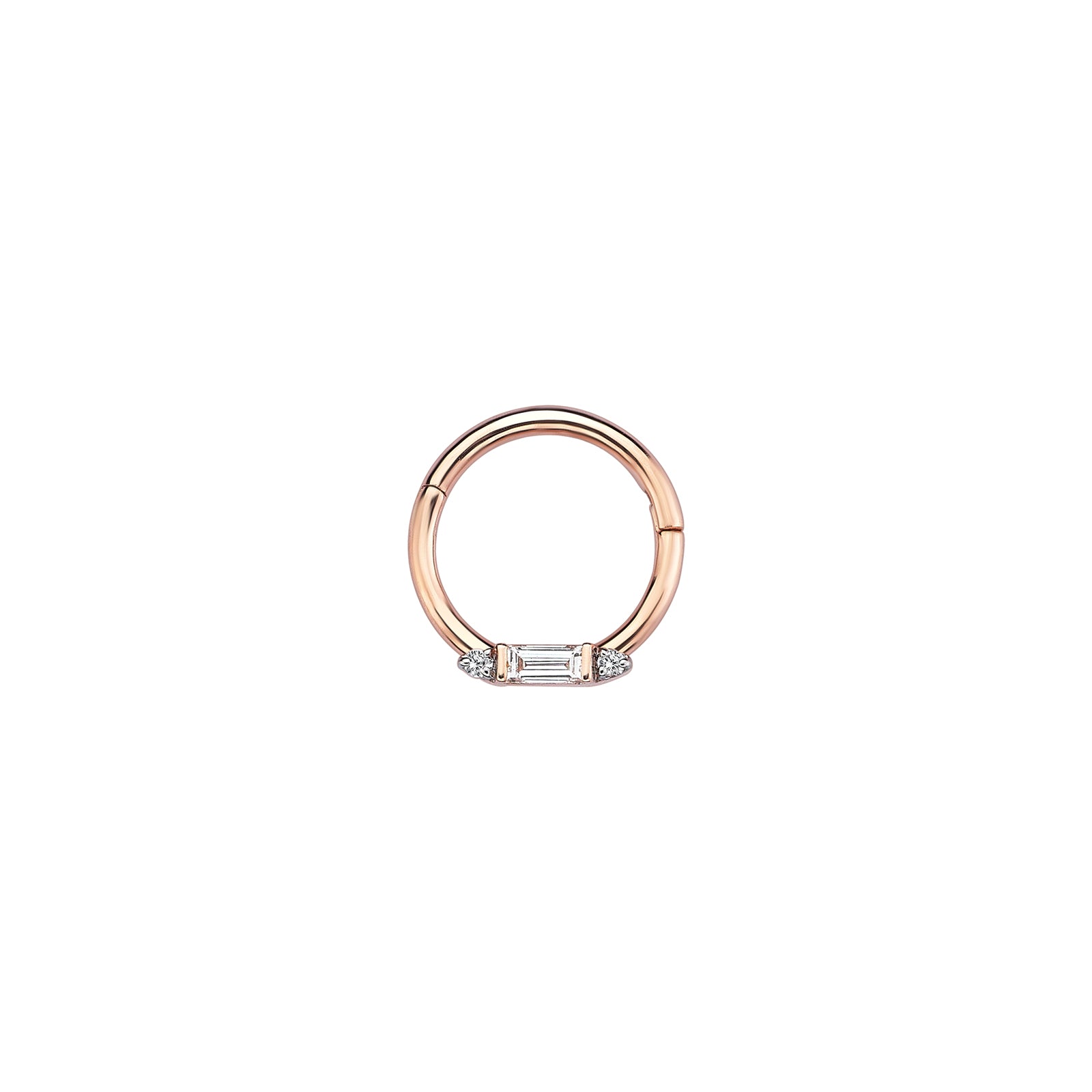 Bonbon Hoop Piercing Roslow Gold / White Brilliant Diamond / 8 mm