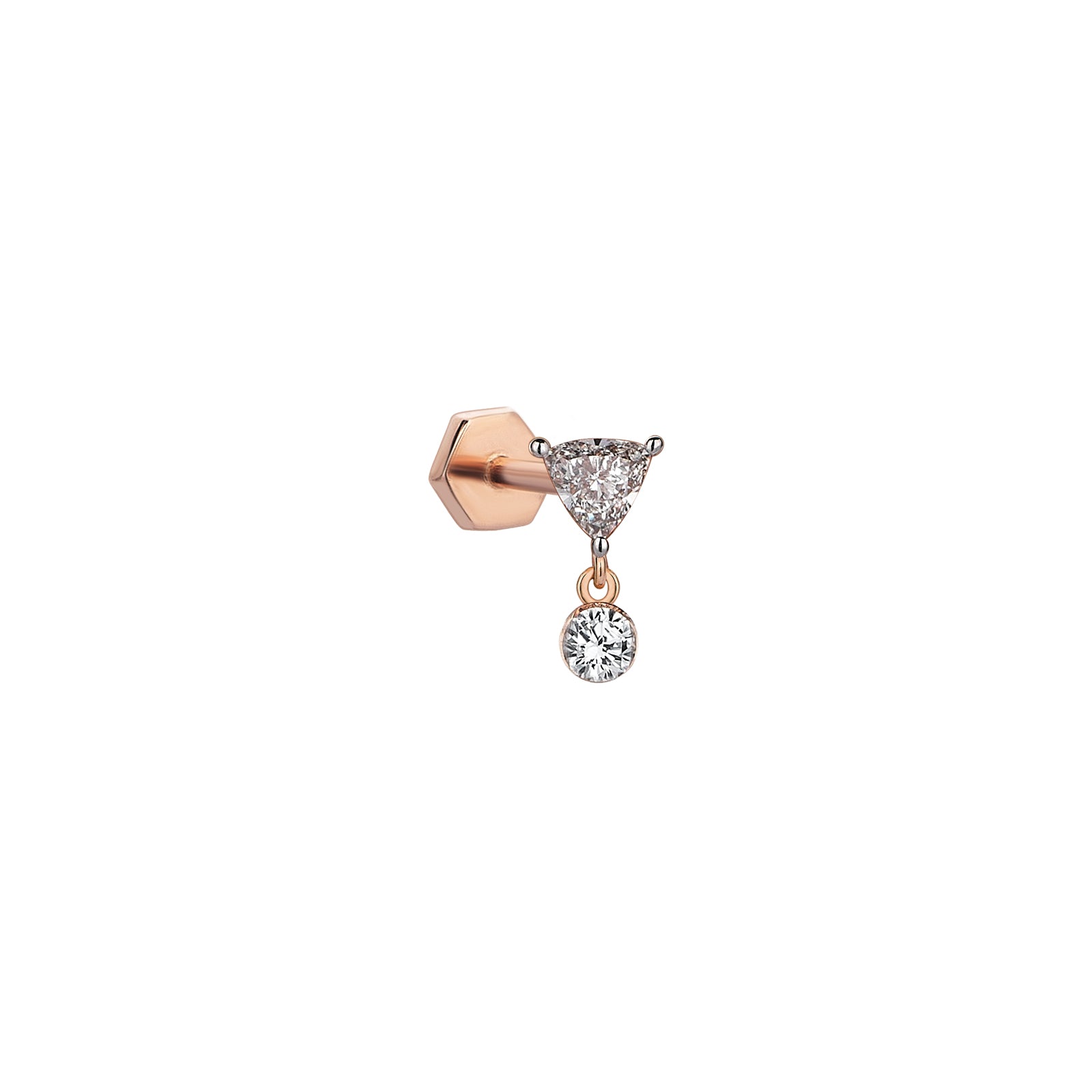 Celeste Piercing Roslow Gold / White Brilliant Diamond / 8 mm