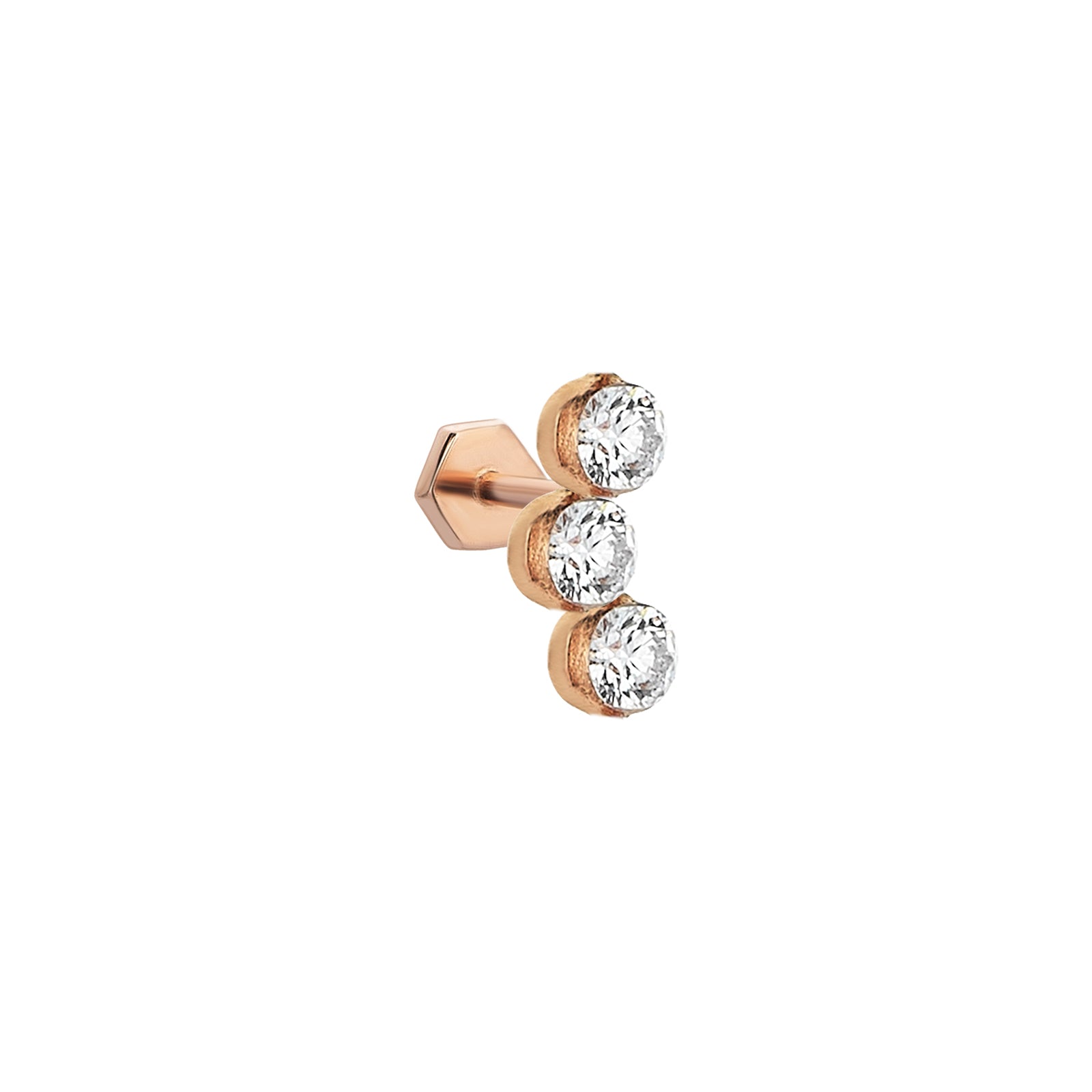 Karlie Piercing Roslow Gold / White Brilliant Diamond / 5 mm