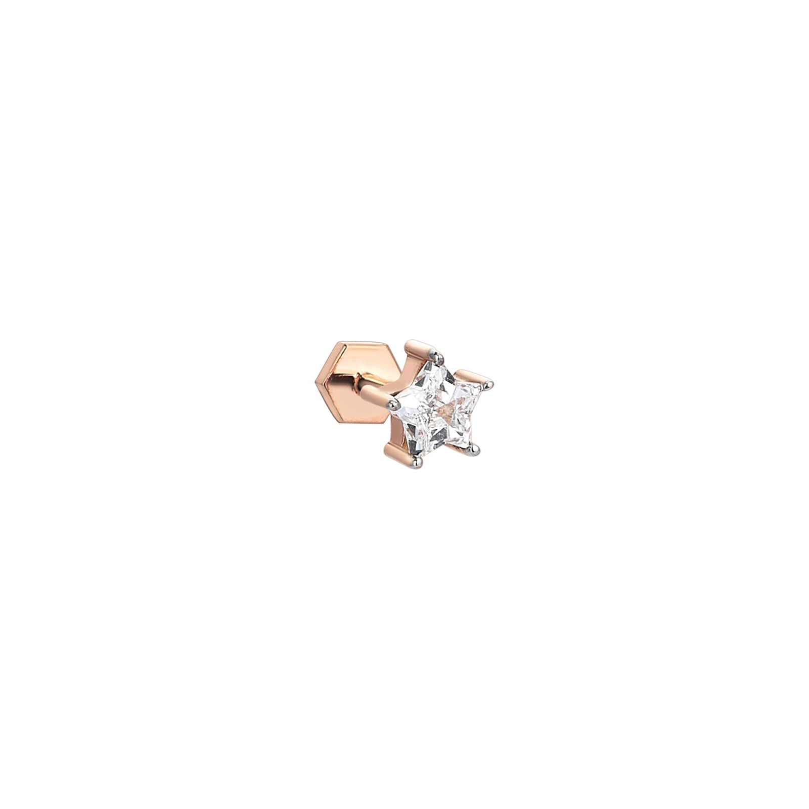 Stellina Piercing Roslow Gold / Star White Diamond / 5 mm