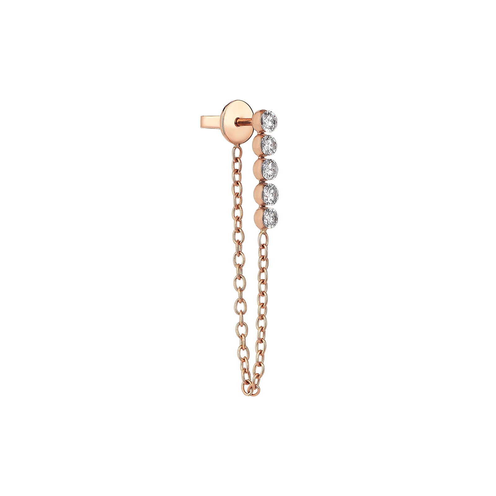 Carita Dangling Chain Earring Roslow Gold / White Brilliant Diamond