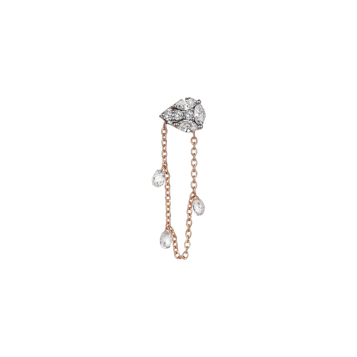Tawny Earring Roslow Gold / Briolette White Diamond