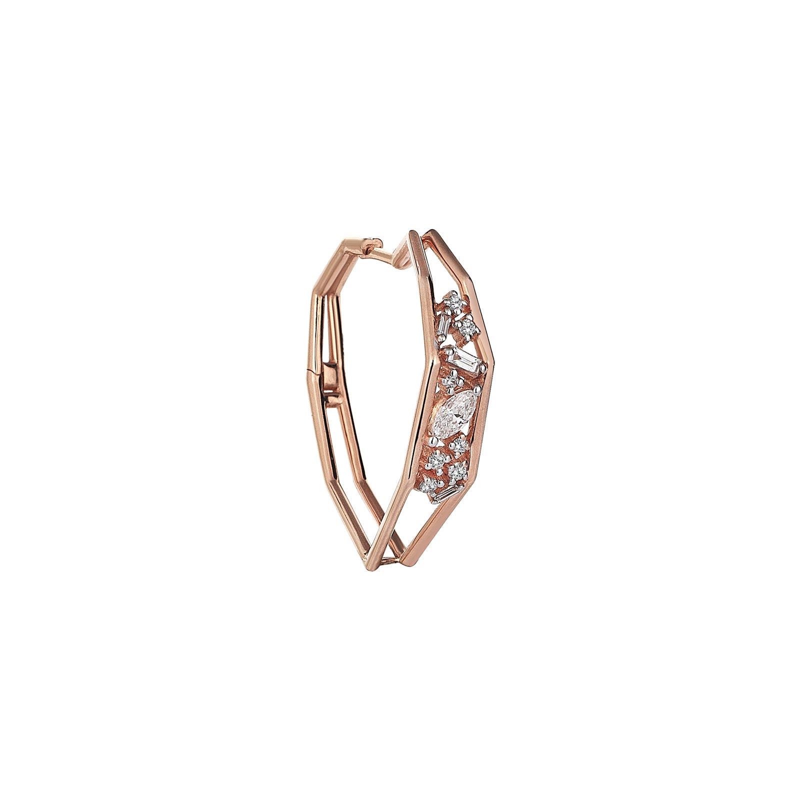 Lovina Hoop Earring Roslow Gold / White Brilliant Diamond