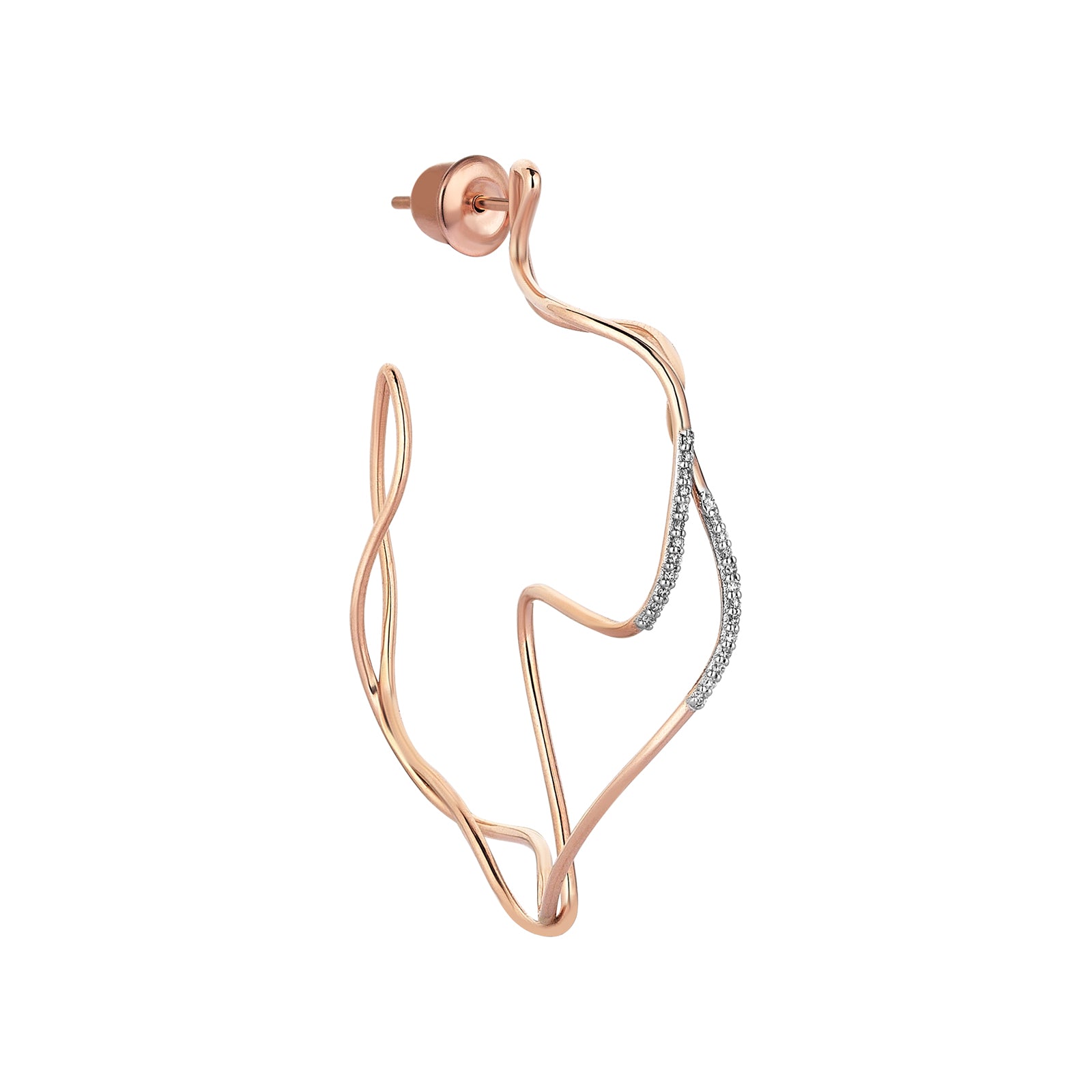 Tangled Hoop Earring Roslow Gold / White Brilliant Diamond