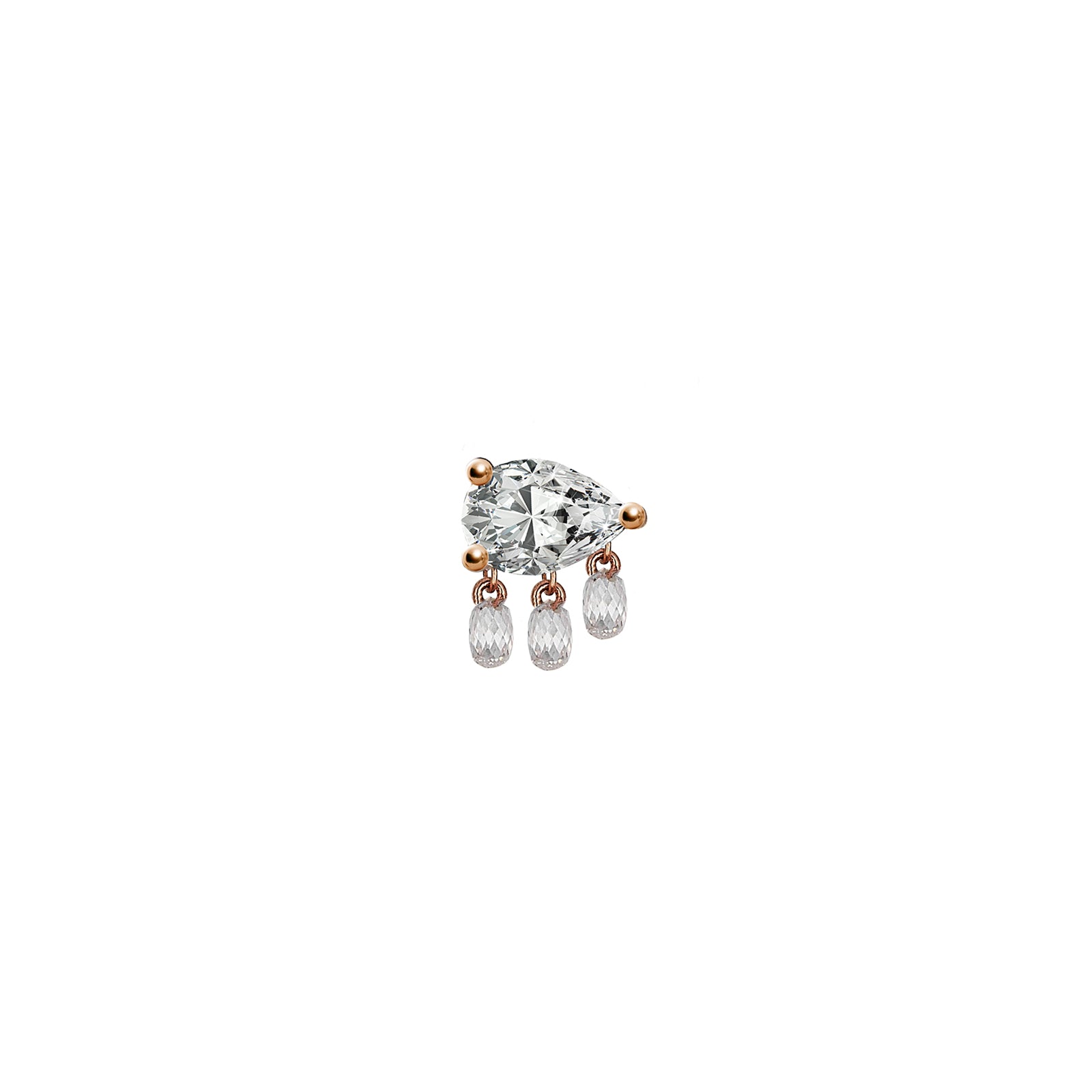 Vita Earring Roslow Gold / Pear and Briolette White Diamonds